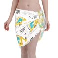 thumbnail image 1 of Kll Dinosaur On Excavator Print Women'S Sarong Coverups Short Bathing Suit Wrap Skirt Beach Wrap Swimsuit Cover Ups, 1 of 7