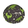 thumbnail image 1 of Kll Dinosaur Skeleton Seamless Grunge Pattern Pattern Shower Cap & Bath Cap For Women,Reversible Oversized Waterproof Shower Caps For All Hair Lengths,Elastic Reusable Bathing Hair Cap, 1 of 9