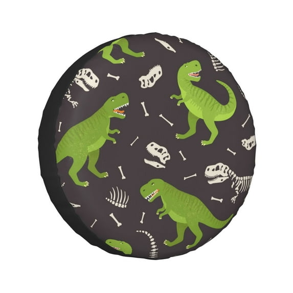 Kll Dinosaur Skeleton Seamless Grunge Pattern Tire Cover,Universal Wheel Tire Cover For Trailer, Rv, Suv, Truck,Camper And Many Vehicle,(17 Inch)