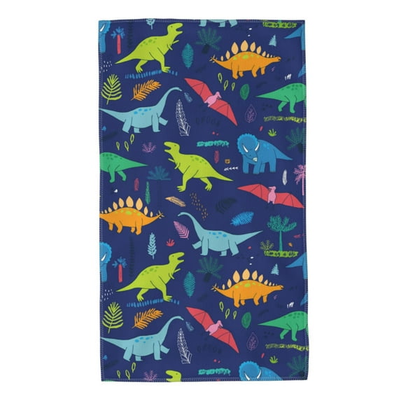 Kll Dinosaurs Adventure With Palms And Tropical Leaves Ultra Absorbent & Soft Hand Towels For Bath, Hand, Face, Gym And Spa-27.5x16in