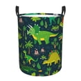 thumbnail image 1 of Kll Dinosaurs And Tropical Leaves And Flowers Waterproof Foldable Laundry Hamper Bucket With Handles For Storage Bin,Kids Room,Home Organizer (Small), 1 of 8