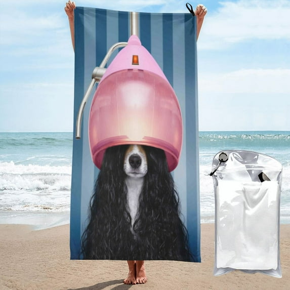 Kll Dog In Hairdresser Microfiber Beach Towel Fast Drying,Extra Large 31.5"X63" Sand Free Beach Towel Super Lightweight Towels