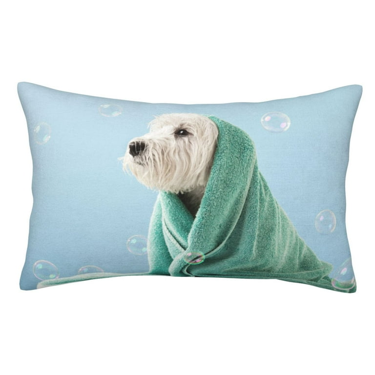 Kll Dog Wrapped In Towel Pillow Covers Envelope Closure Super Soft And Cozy Fuzzy Fleece Pillow Case Cover 20 X30