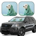 thumbnail image 1 of Kll Dog Wrapped In Towel Windshield Sun Shade 2-Piece Foldable Car Front Window Sunshade For Most Sedans Suv Truck - Auto Sun Blocker Visor Protector Blocks Max Uv Rays - Small, 1 of 7