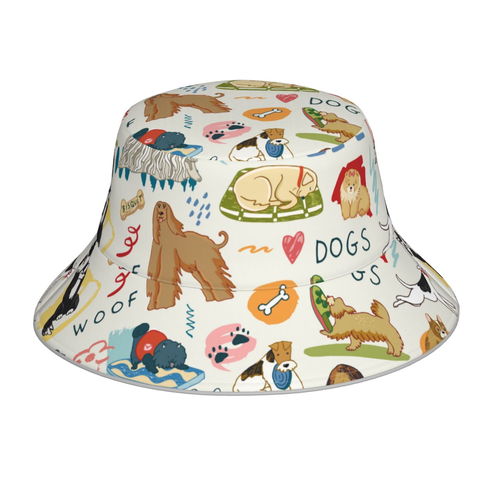 Kll Dogs Funny Pets Bucket Hat For Women Men Packable Travel Beach
