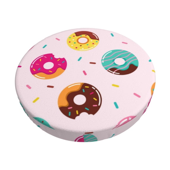 Kll Donut Round Bar Chair Cushion Cover 13 Inch,Bar Stool Protector With Elastic, Soft Washable