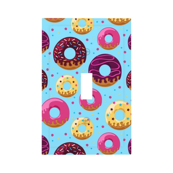Kll Donuts Wall Plate,Gloss Finish,Standard Size 1 - 5" X 3", Polycarbonate Thermoplastic,Electric Receptacle Plug Covers