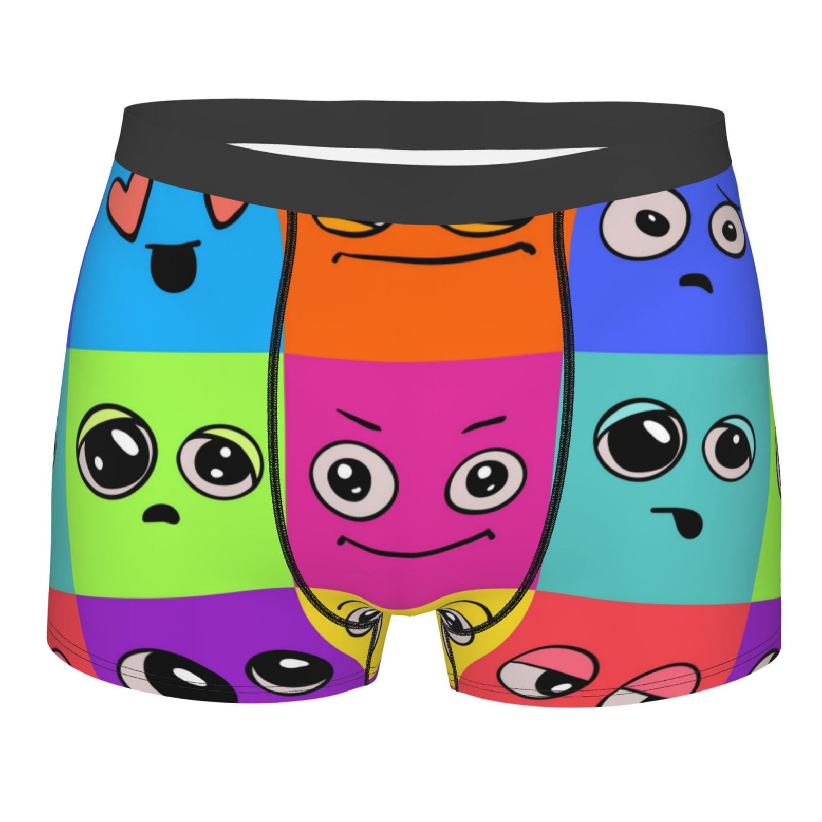Kll Doodle Faces Emotions Men'S Cotton Boxer Briefs Underwear