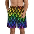 thumbnail image 1 of Kll Dragon Scales Men'S Casual Summer Beach Shorts Hawaiian Shorts With Pockets-Xx-Large, 1 of 9