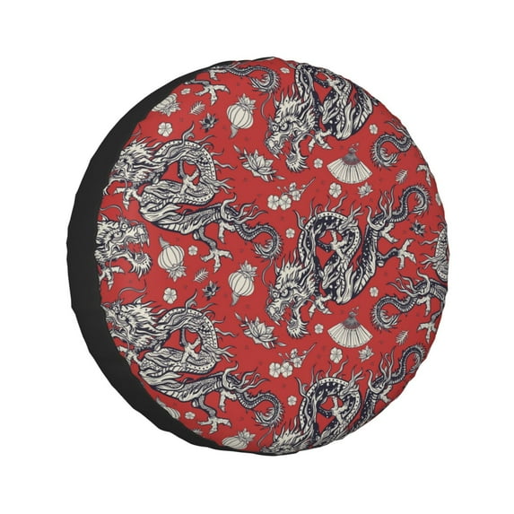 Kll Dragons2 Tire Cover,Universal Wheel Tire Cover For Trailer, Rv, Suv, Truck,Camper And Many Vehicle,(15 Inch)