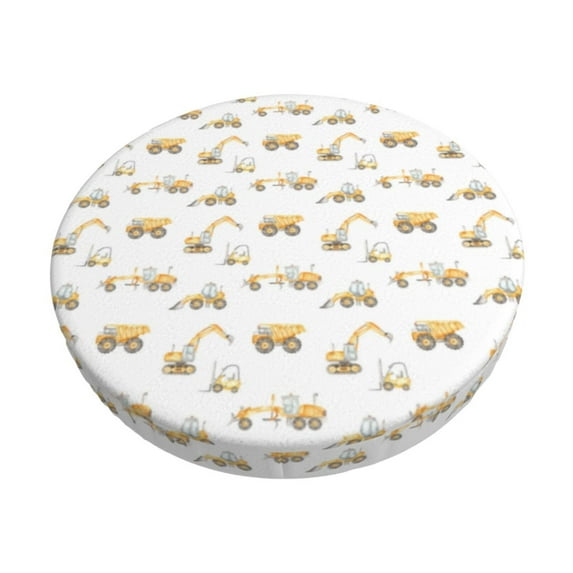 Kll Dump Truck Round Bar Chair Cushion Cover 14 Inch,Bar Stool Protector With Elastic, Soft Washable