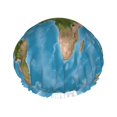 thumbnail image 1 of Kll Earth View World Map Pattern Shower Cap & Bath Cap For Women,Reversible Oversized Waterproof Shower Caps For All Hair Lengths,Elastic Reusable Bathing Hair Cap, 1 of 9