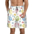 thumbnail image 1 of Kll Easter Egg3 Men'S Casual Summer Beach Shorts Hawaiian Shorts With Pockets-Medium, 1 of 9