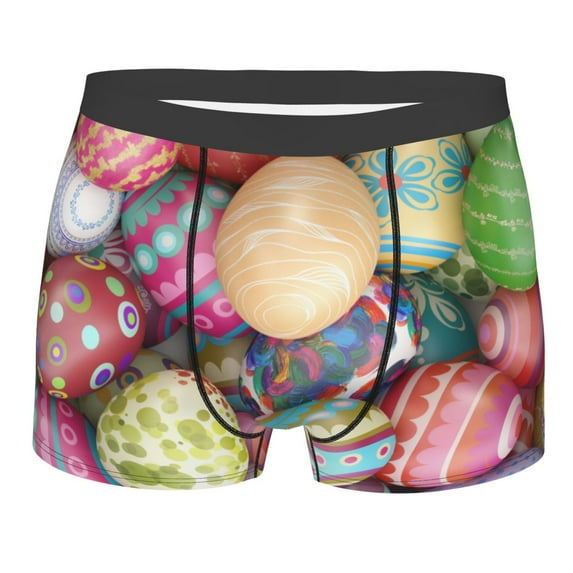 Kll Easter Eggs Men'S Cotton Boxer Briefs Underwear-Large