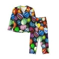 thumbnail image 1 of Kll Easter Eggs2 Print Women'S Long Sleeve Pajamas With Pants Sleepwear Loungewear 2 Set-Large, 1 of 9