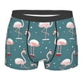 thumbnail image 1 of Kll Elegant Flamingo Wearing A Christmas Hat Men'S Cotton Boxer Briefs Underwear-Large, 1 of 9