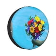 thumbnail image 1 of Kll Elephant Trunk Couple Flowers Tire Cover,Universal Wheel Tire Cover For Trailer, Rv, Suv, Truck,Camper And Many Vehicle,(17 Inch), 1 of 7