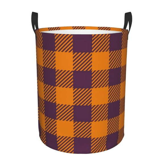 Kll Fall Buffalo Plaid Waterproof Foldable Laundry Hamper Bucket With Handles For Storage Bin,Kids Room,Home Organizer (Medium)