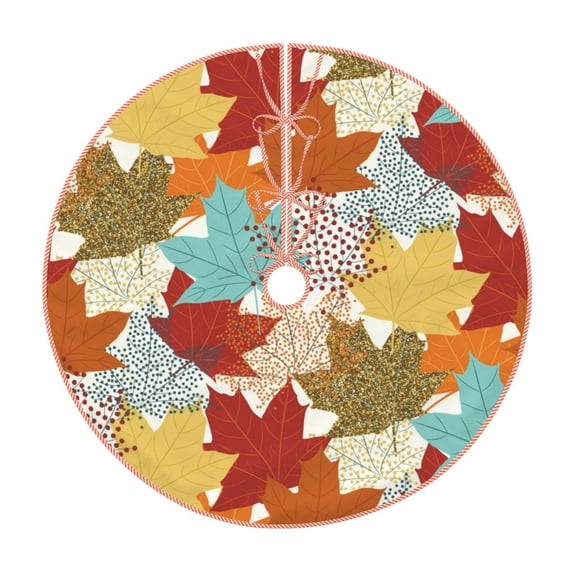 Kll Fall Maple Leaves Christmas Tree Skirt 48",Party Decorations Farmhouse For Christmas Decorations Holiday Party