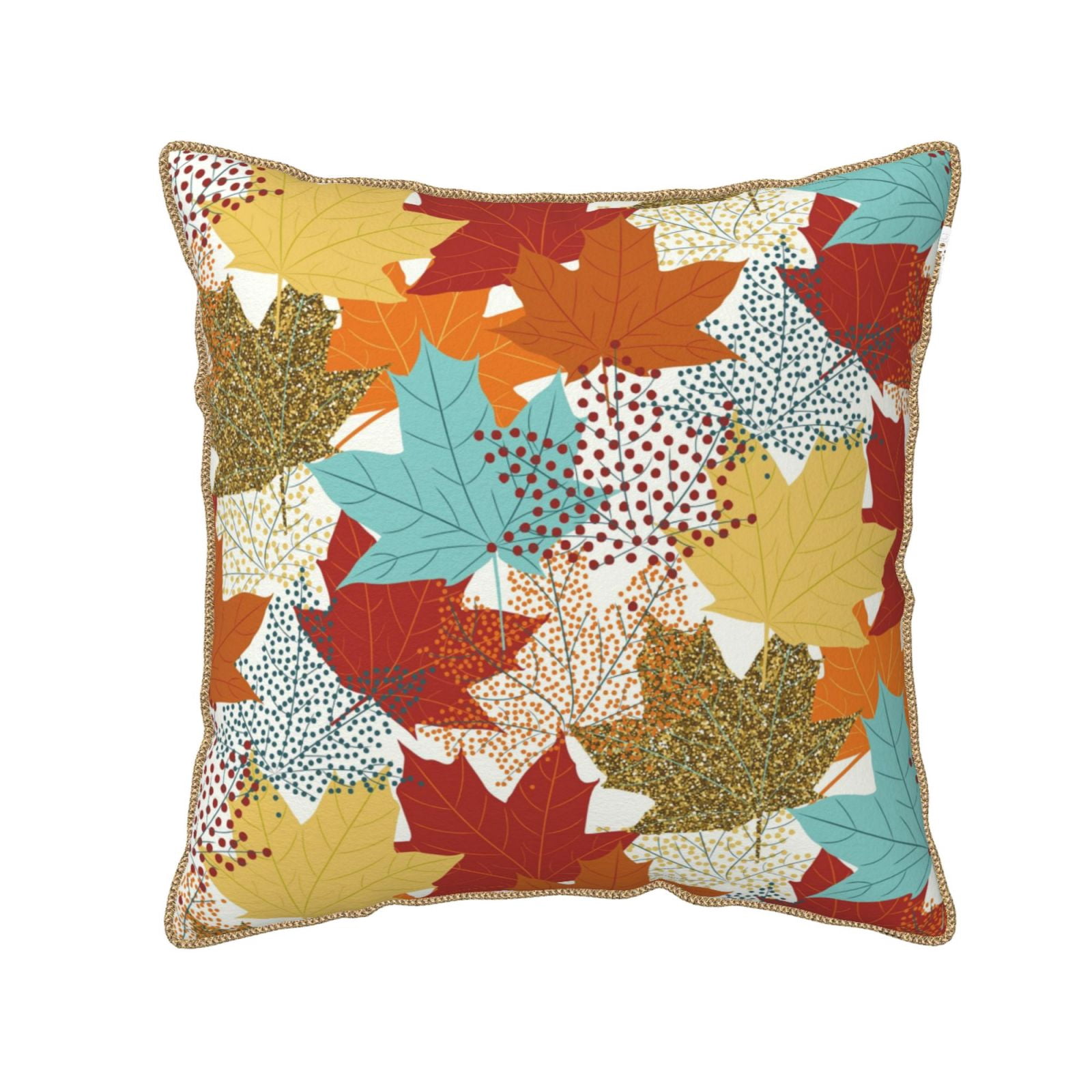 Kll Fall Maple Leaves Decorative Throw Pillow Covers Velvet Soft For ...