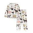 thumbnail image 1 of Kll Farm Animals 4 Print Women'S Long Sleeve Pajamas With Pants Sleepwear Loungewear 2 Set-Medium, 1 of 9