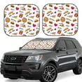 thumbnail image 1 of Kll Fast Food Windshield Sun Shade 2-Piece Foldable Car Front Window Sunshade For Most Sedans Suv Truck - Auto Sun Blocker Visor Protector Blocks Max Uv Rays - Large, 1 of 7