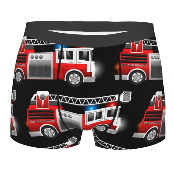 Kll Fire And Rescue Truck Men'S Cotton Boxer Briefs Underwear-Large