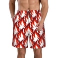 thumbnail image 1 of Kll Fire Symbols Men'S Casual Summer Beach Shorts Hawaiian Shorts With Pockets-Medium, 1 of 9