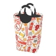 thumbnail image 1 of Kll Firefighter Icons Laundry Hamper,Large Canvas Fabric Lightweight Storage Basket Toy Organizer Dirty Clothes Collapsible Waterproof For College Dorms,Children Bedroom,Bathroom, 1 of 6