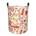 thumbnail image 1 of Kll Firefighter Icons Waterproof Foldable Laundry Hamper Bucket With Handles For Storage Bin,Kids Room,Home Organizer (Medium), 1 of 1