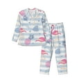 thumbnail image 1 of Kll Flamingo And Pineapple Sleepwear Mens Flannel Pajamas,Long Cotton Pj Set, 1 of 9