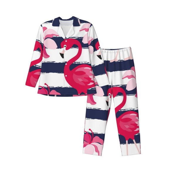Kll Flamingos Sleepwear Mens Flannel Pajamas,Long Cotton Pj Set