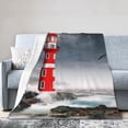 thumbnail image 1 of Kll Fleece Blanket Plush Throw Blanket 3d Lighthouse In The Surf,Soft Fuzzy Cozy Flannel Blanket For Couch Sofa Bed.(80"X60"), 1 of 9