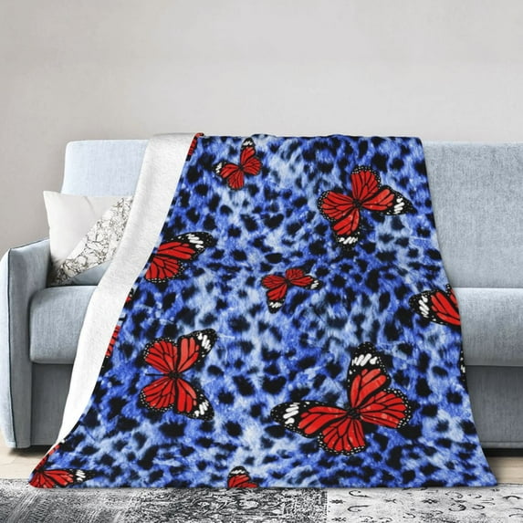Kll Fleece Blanket Plush Throw Blanket Abstract Colorful Butterflies,Soft Fuzzy Cozy Flannel Blanket For Couch Sofa Bed.(40"X30")