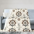 thumbnail image 1 of Kll Fleece Blanket Plush Throw Blanket Anchor With Rope,Soft Fuzzy Cozy Flannel Blanket For Couch Sofa Bed.(80"X60"), 1 of 9