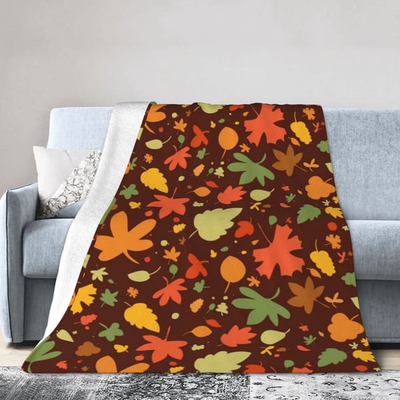 Kll Fleece Blanket Plush Throw Blanket Autumn Leaves,Soft Fuzzy Cozy Flannel Blanket For Couch Sofa Bed.(40"X30")