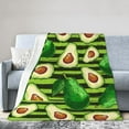 thumbnail image 1 of Kll Fleece Blanket Plush Throw Blanket Avocado Green Striped,Soft Fuzzy Cozy Flannel Blanket For Couch Sofa Bed.(50"X40"), 1 of 9