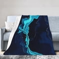 thumbnail image 1 of Kll Fleece Blanket Plush Throw Blanket Blue Marble And Gold,Soft Fuzzy Cozy Flannel Blanket For Couch Sofa Bed.(60"X50"), 1 of 9