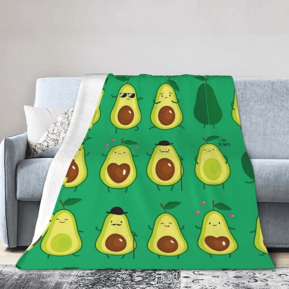 Kll Fleece Blanket Plush Throw Blanket Cartoon Fruit,Soft Fuzzy Cozy Flannel Blanket For Couch Sofa Bed.(50"X40")