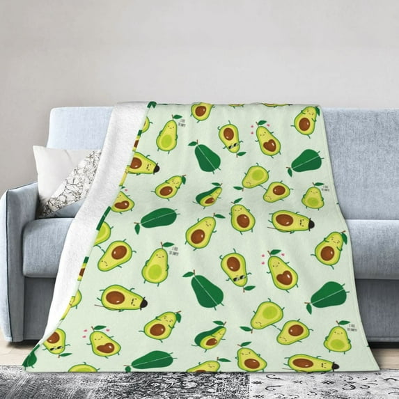 Kll Fleece Blanket Plush Throw Blanket Cartoon Fruit,Soft Fuzzy Cozy Flannel Blanket For Couch Sofa Bed.(80"X60")