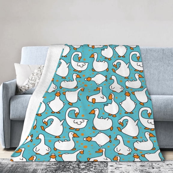Kll Fleece Blanket Plush Throw Blanket Cartoon Funny Goose,Soft Fuzzy Cozy Flannel Blanket For Couch Sofa Bed.(40"X30")