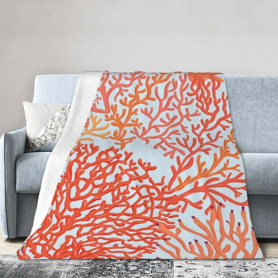 Kll Fleece Blanket Plush Throw Blanket Corals,Soft Fuzzy Cozy Flannel Blanket For Couch Sofa Bed.(50"X40")