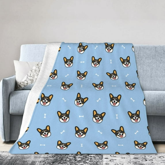 Kll Fleece Blanket Plush Throw Blanket Corgi Dog,Soft Fuzzy Cozy Flannel Blanket For Couch Sofa Bed.(50"X40")