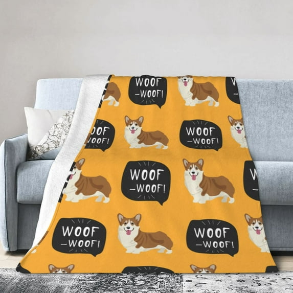 Kll Fleece Blanket Plush Throw Blanket Corgi,Soft Fuzzy Cozy Flannel Blanket For Couch Sofa Bed.(80"X60")
