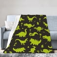 thumbnail image 1 of Kll Fleece Blanket Plush Throw Blanket Cute Cartoon Dinosaurs Green Silhouette Pattern,Soft Fuzzy Cozy Flannel Blanket For Couch Sofa Bed.(60"X50"), 1 of 9