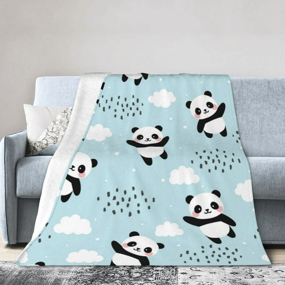 Kll Fleece Blanket Plush Throw Blanket Cute Panda Bear,Soft Fuzzy Cozy Flannel Blanket For Couch Sofa Bed.(60"X50")