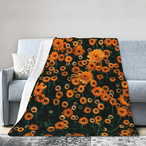 Kll Fleece Blanket Plush Throw Blanket Daisies,Soft Fuzzy Cozy Flannel Blanket For Couch Sofa Bed.(50"X40")