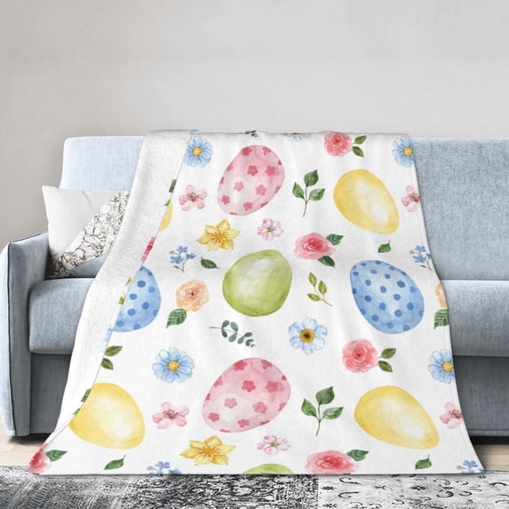Kll Fleece Blanket Plush Throw Blanket Easter Egg3,Soft Fuzzy Cozy Flannel Blanket For Couch Sofa Bed.(40"X30")