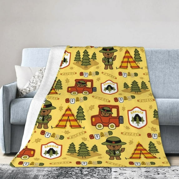 Kll Fleece Blanket Plush Throw Blanket Forest Guard,Soft Fuzzy Cozy Flannel Blanket For Couch Sofa Bed.(60"X50")