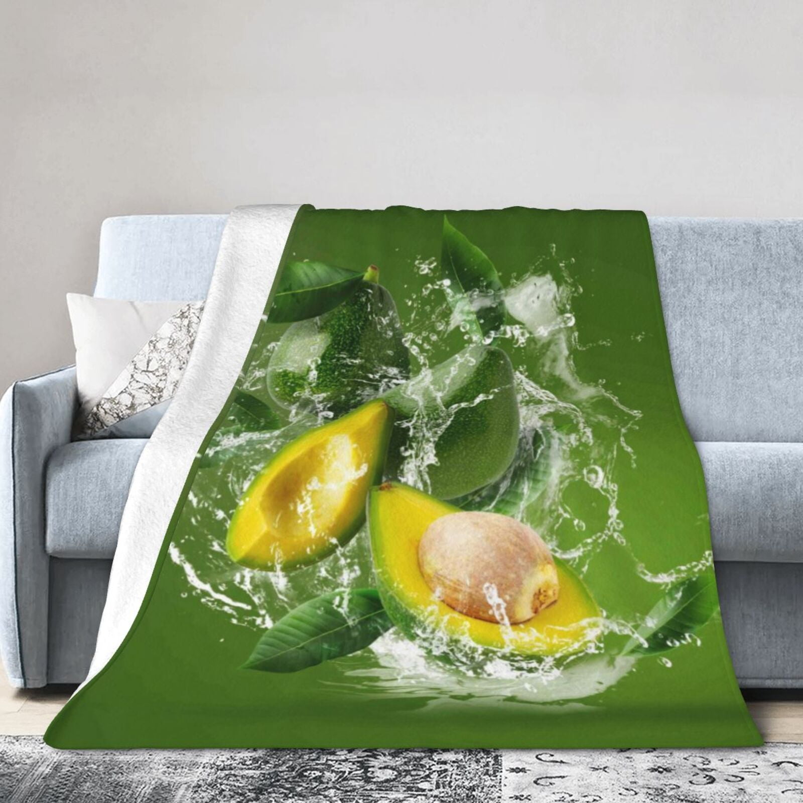 Kll Fleece Blanket Plush Throw Blanket Friut Avocado Soft Fuzzy Cozy Flannel Blanket For Couch Sofa Bed. 50 X40 Walmart